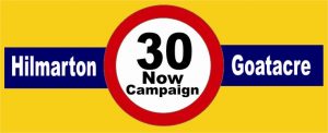 30mph road safety campaign sign